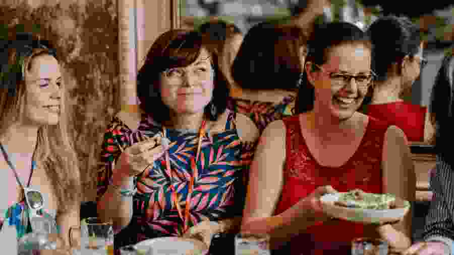 Tourists enjoying the tour