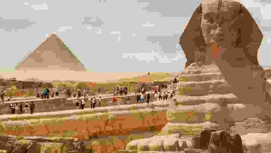 Pyramids of Giza and the sphinx