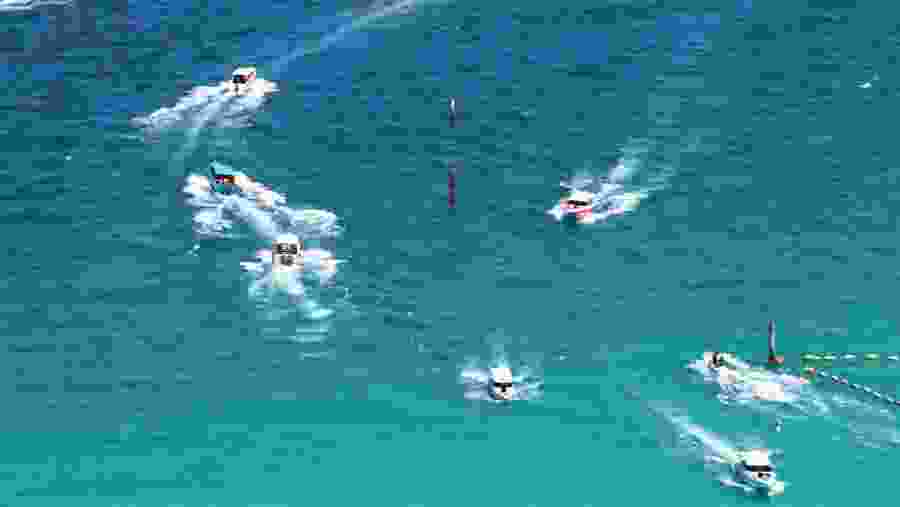 Speed boats in Coral island