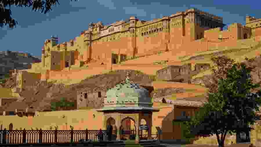 Enjoy an elephant ride at Amber Fort