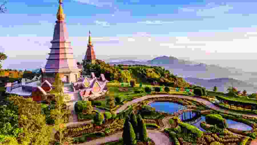 2 stupas on Doi Inthanon Peak