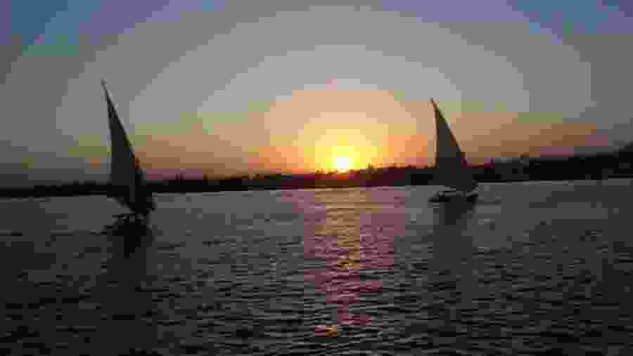 Sailing on the Nile during Sunset
