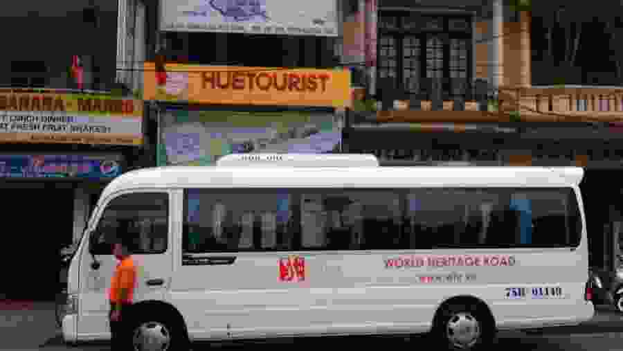 The Touring Bus from Hue to Da Nang in Vietnam