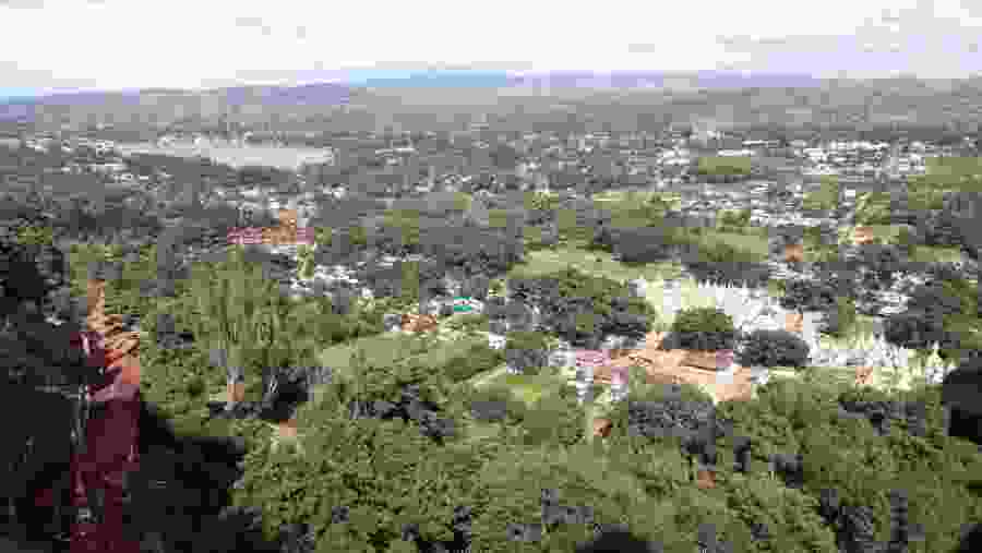 Aerial view of the city