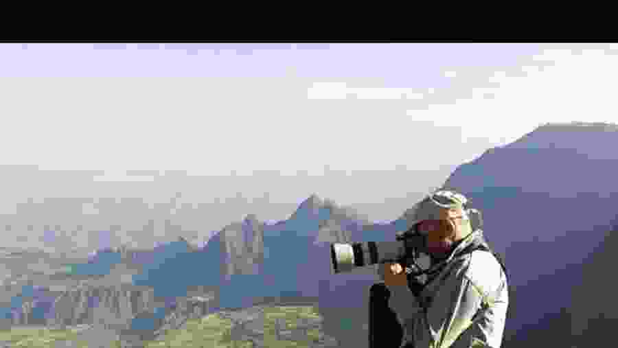 Traveler taking shots in Simien Mountain National Park