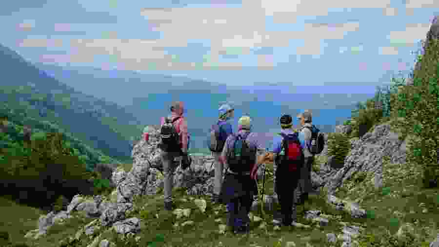 Travellers at the Transylvanian Alps