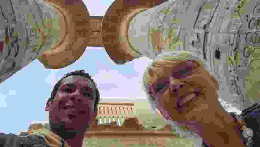 Travellers at the Karnak Temple