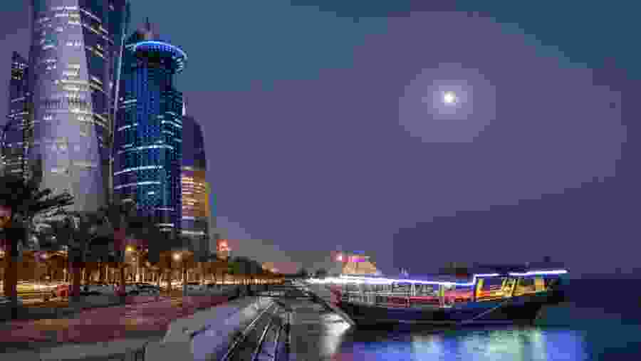 Night view of Doha, Qatar