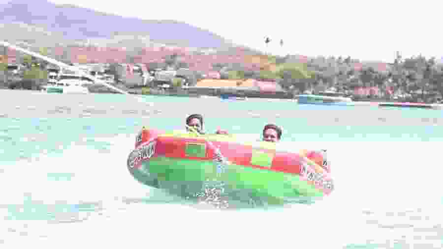 Tube Ride in Ile aux Cerfs island