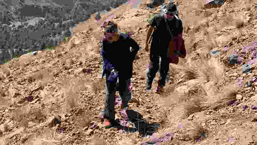 Travellers at the Atlas Mountains