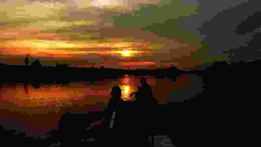 Amazon river at sunset