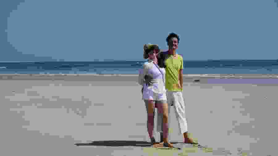 White sand beach with turquoise blue water