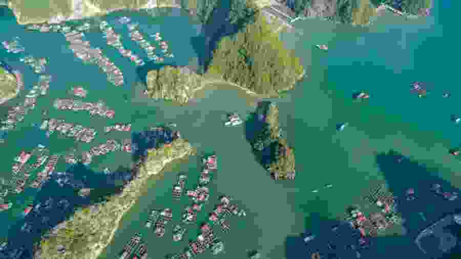 Aerial view of Halong Bay