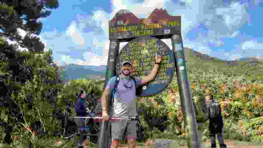 Travellers in at the Machame camp of the Kilimanjaro National Park