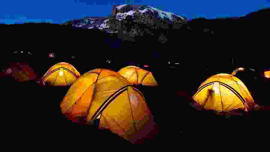 campsite on Kilimanjaro trek