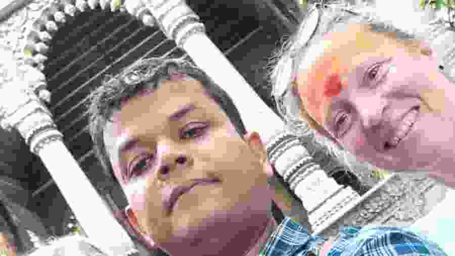 Tourists with the Guide