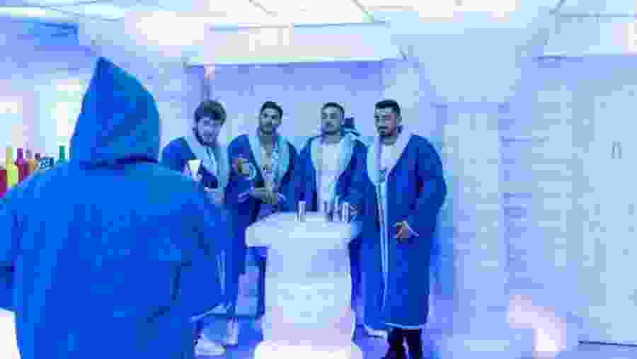 Travellers at the ICE bar