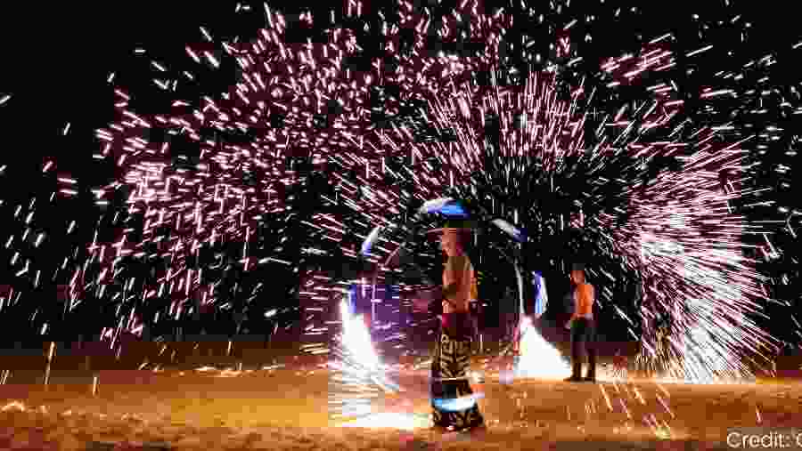 Burning steel wool