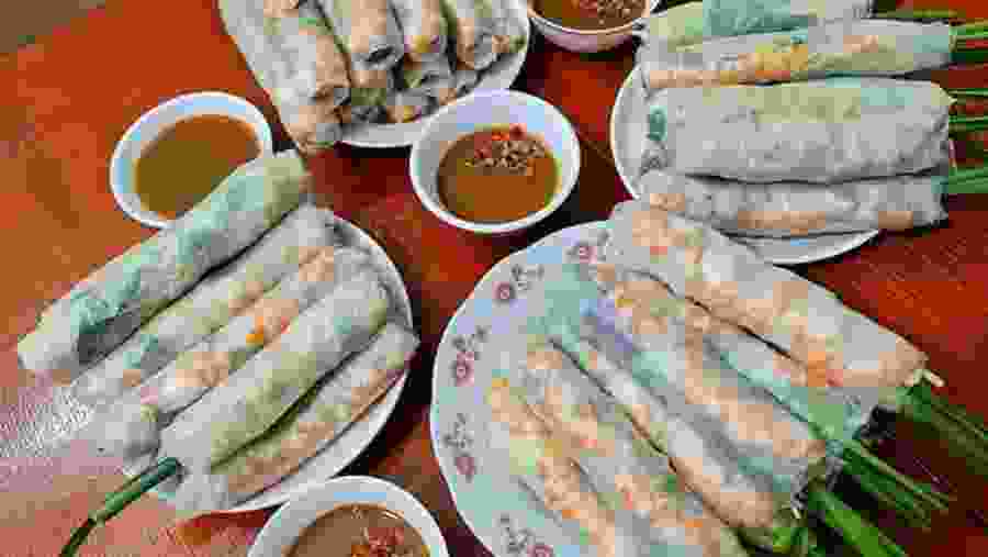 Prepared food in the cooking class