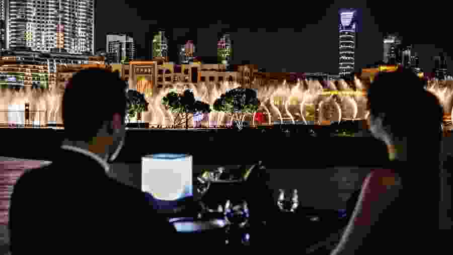 Dinner at Armani with Fountain Veiw