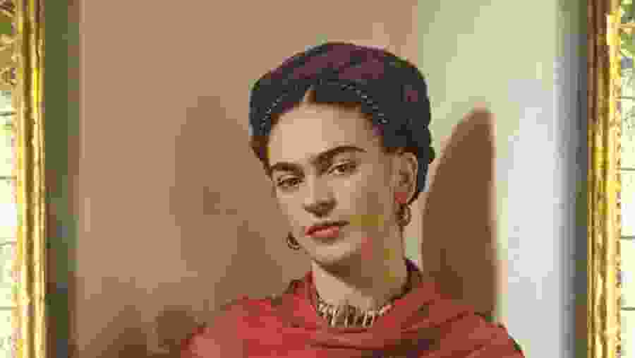 Frida Kahlo Painting at the Museum