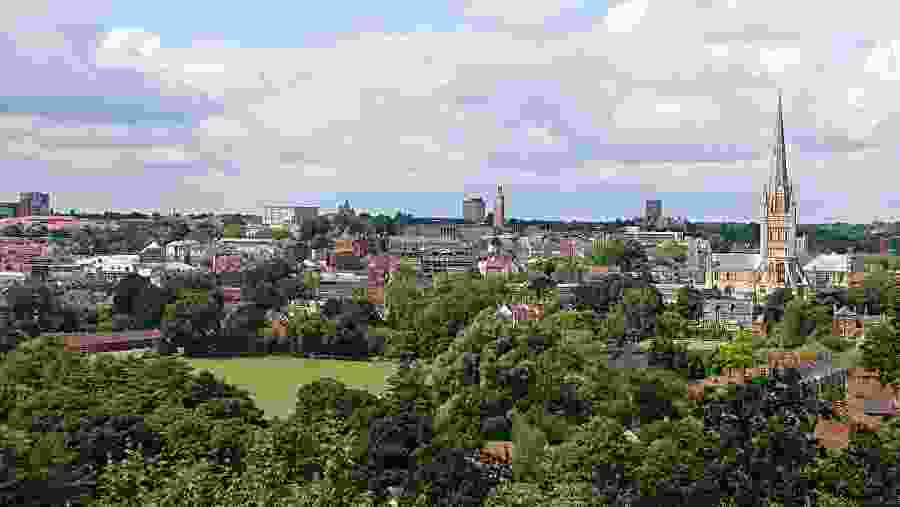 Norwich - the view from Kett's Heights 