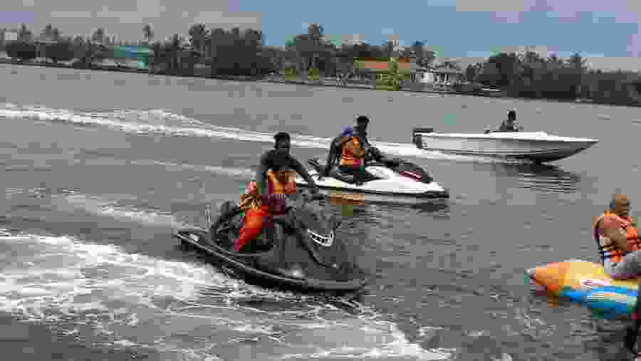 Tourists enjoying the tour