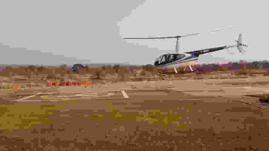 Board on a helicopter