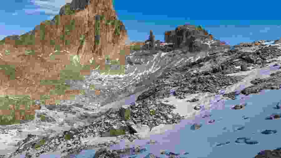 Snow-clad moutains of Mount Kenya