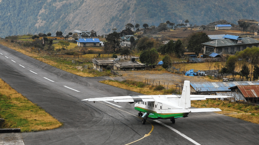 Fly to Lukla Airport in helicopter