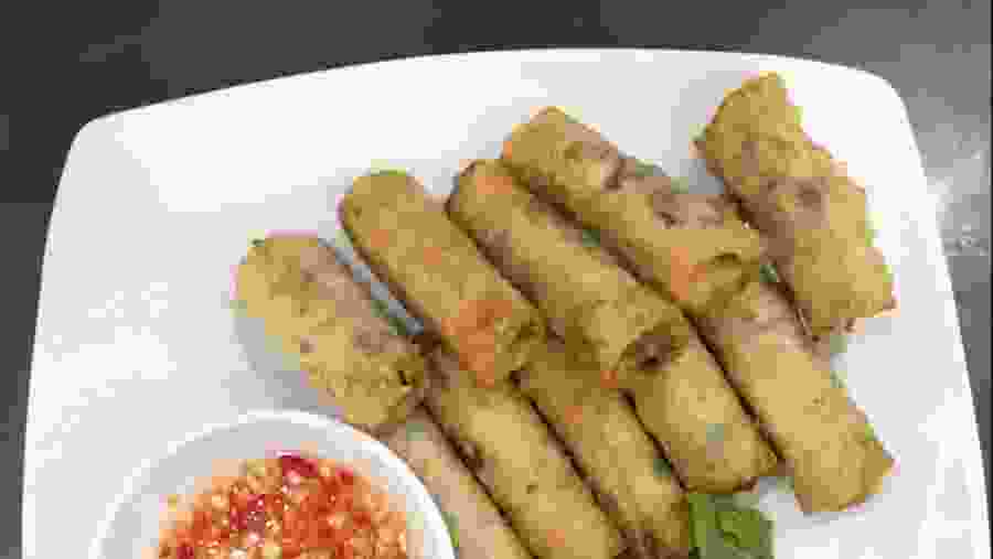 Try out the deep fried Spring Rolls