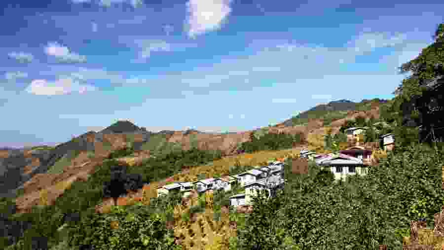 Trekking through the beautiful landscape