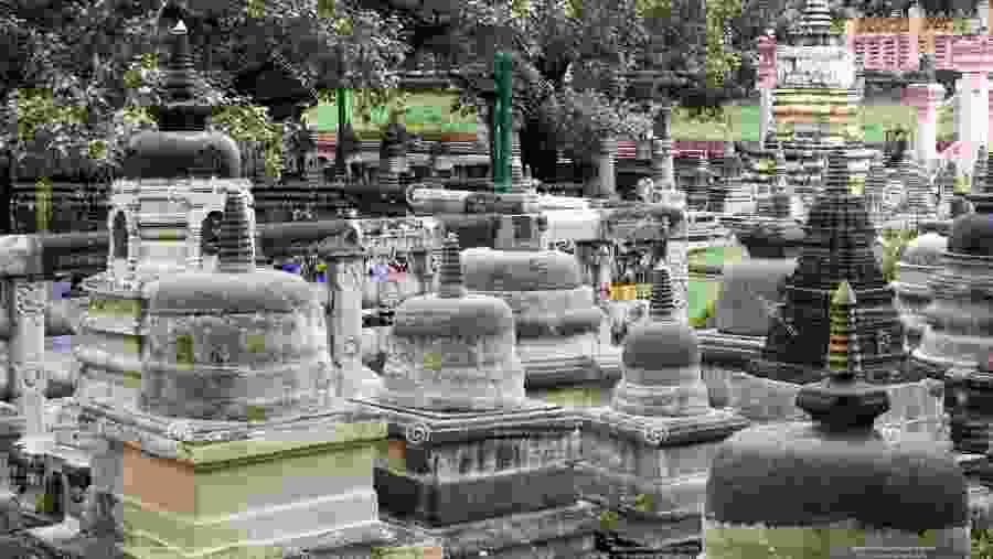 Surrounding of Mahabodhi Temple in Bodhgaya