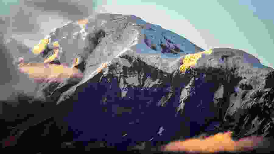 Chimborazo summit seen from Riobamba city
