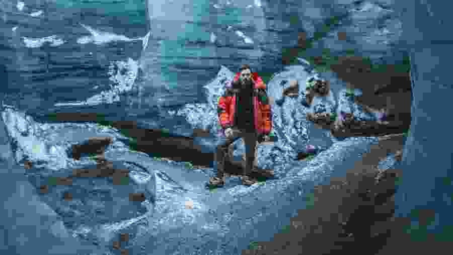 Travelers in the ice caves