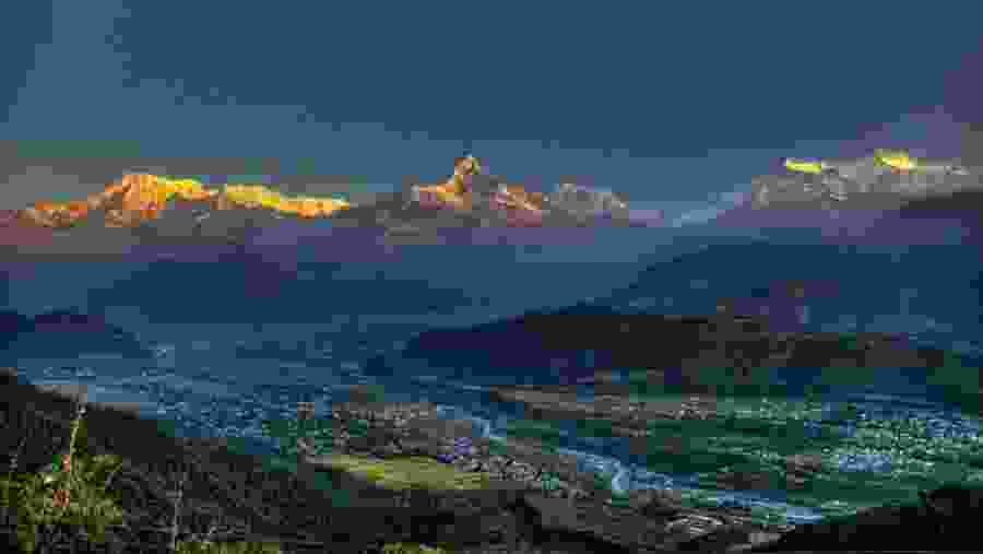 View of a sunrise in Sarangkot