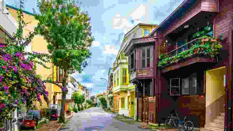 Admire the charming houses