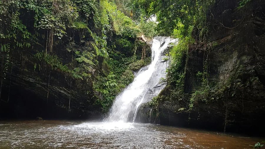 Mountains and waterfalls landscape