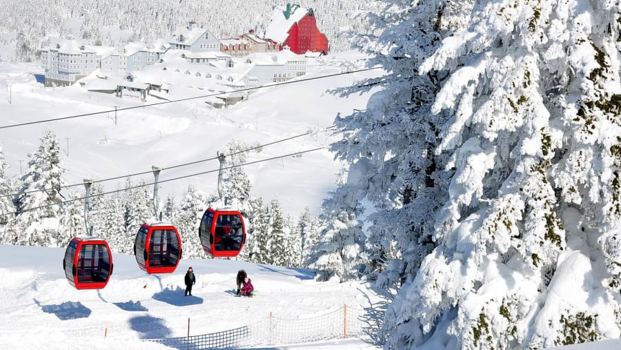 Ride to the top of Mt Olympus (Snow Hill) by cable car