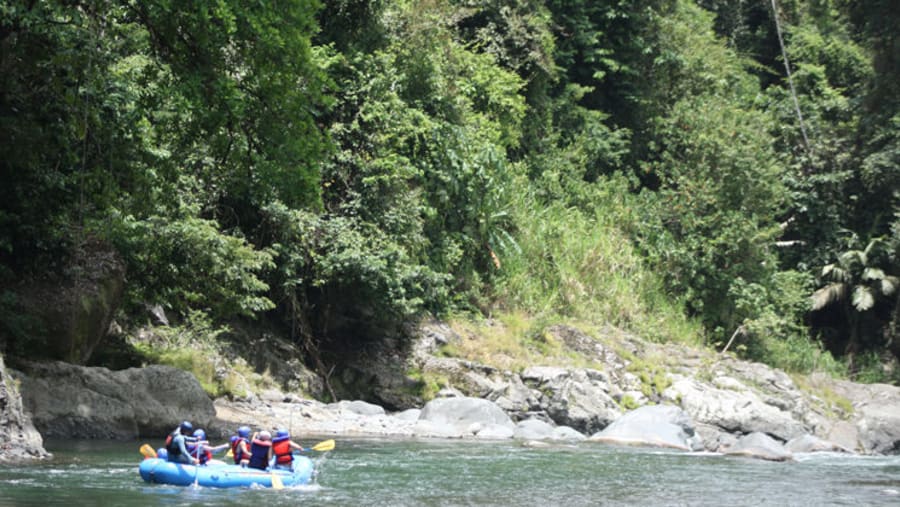 Rafts waiting to resume the Adventure