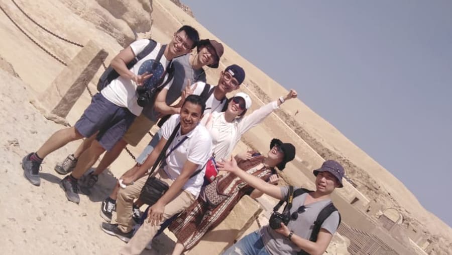 Tourists at Pyramid of Giza