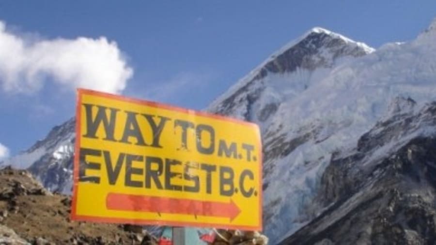 The trek route to Everest Base Camp in Nepal