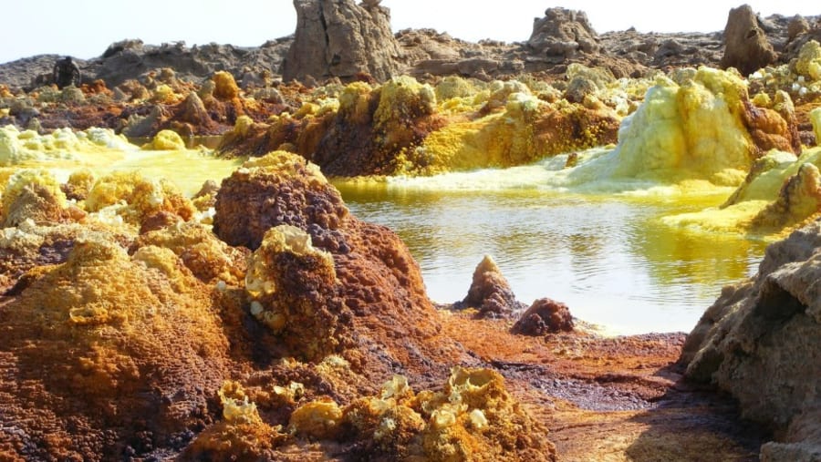 Sit by the sulphur ring