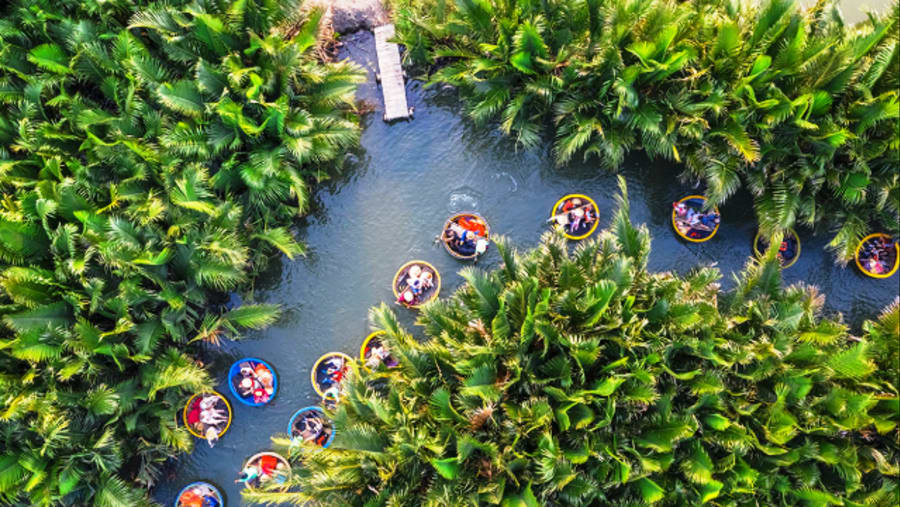 Basket boats at the fishing village