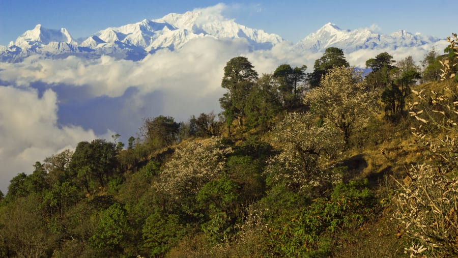 Sleeping Buddha view of Kanchenjunga