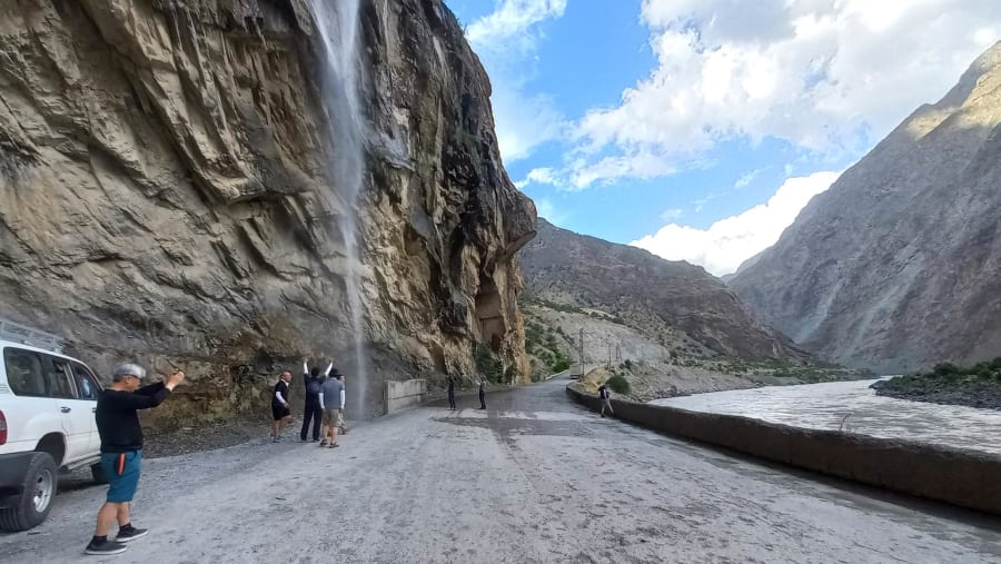 Drive through the scenic Tajik Sea