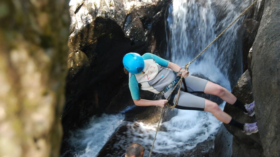 Rapelling at Matacanes Canyon