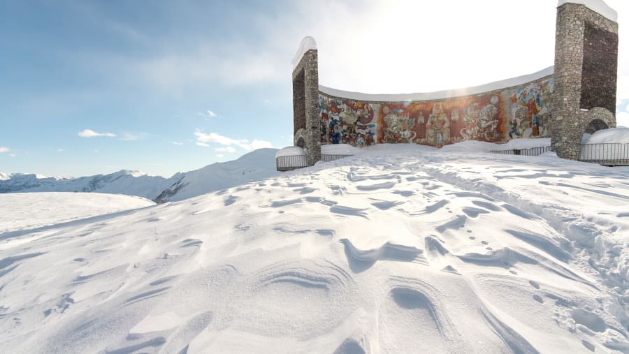Ski Resort, located on the south-facing plateau of The Greater Caucasus Mountain Range in Georgia