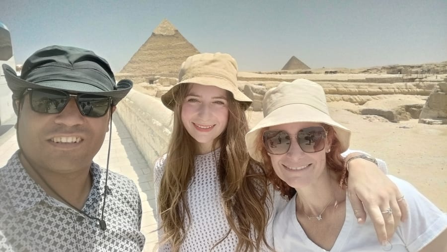 Tourists at Giza Pyramids