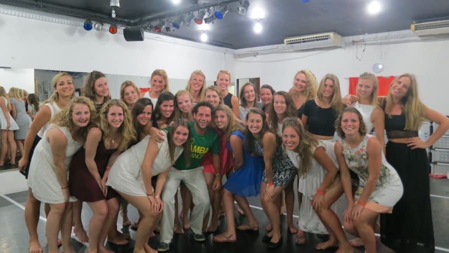 Samba lesson with friends